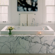 Statuario Slabs First Modern Bathroom