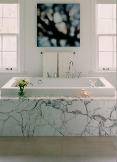 Statuario Slabs First Modern Bathroom