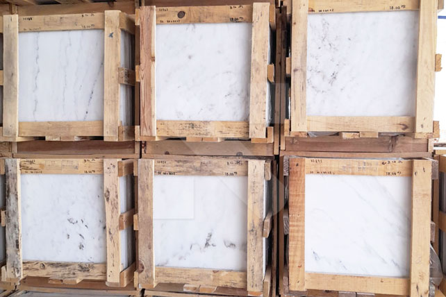 White marble tiles